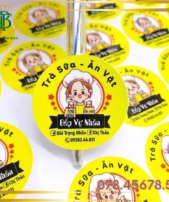 In Tem dán Ly dành cho quán Trà Sữa - Bao Bì Tâm Bình