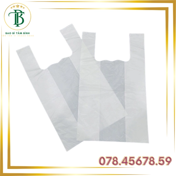 Túi Siêu Thị trơn màu Trắng Sữa - Bao Bì Tâm Bình
