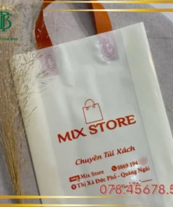 In Túi Quai Ép PE - Túi Trắng Sữa - Quai Nâu - Bao Bì Tâm Bình